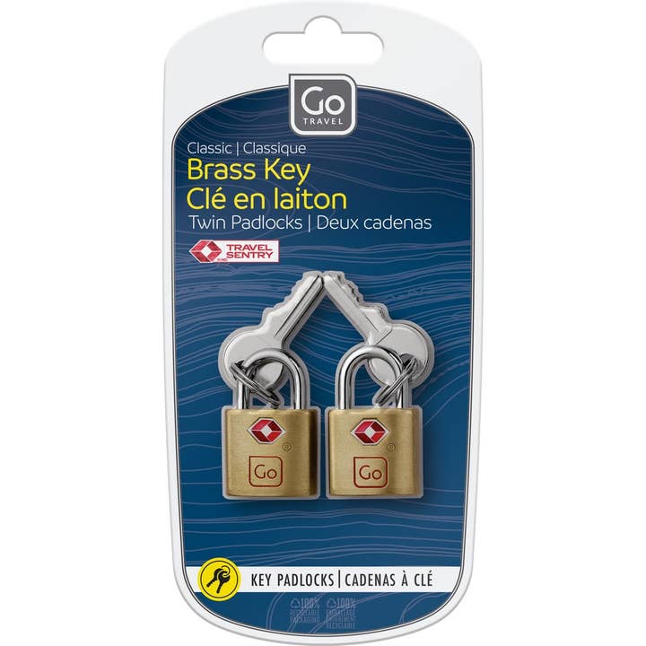 Go Travel - Wholesale Luggage Lock - Go Travel Classic Brass Key Twin Padlocks TSA1