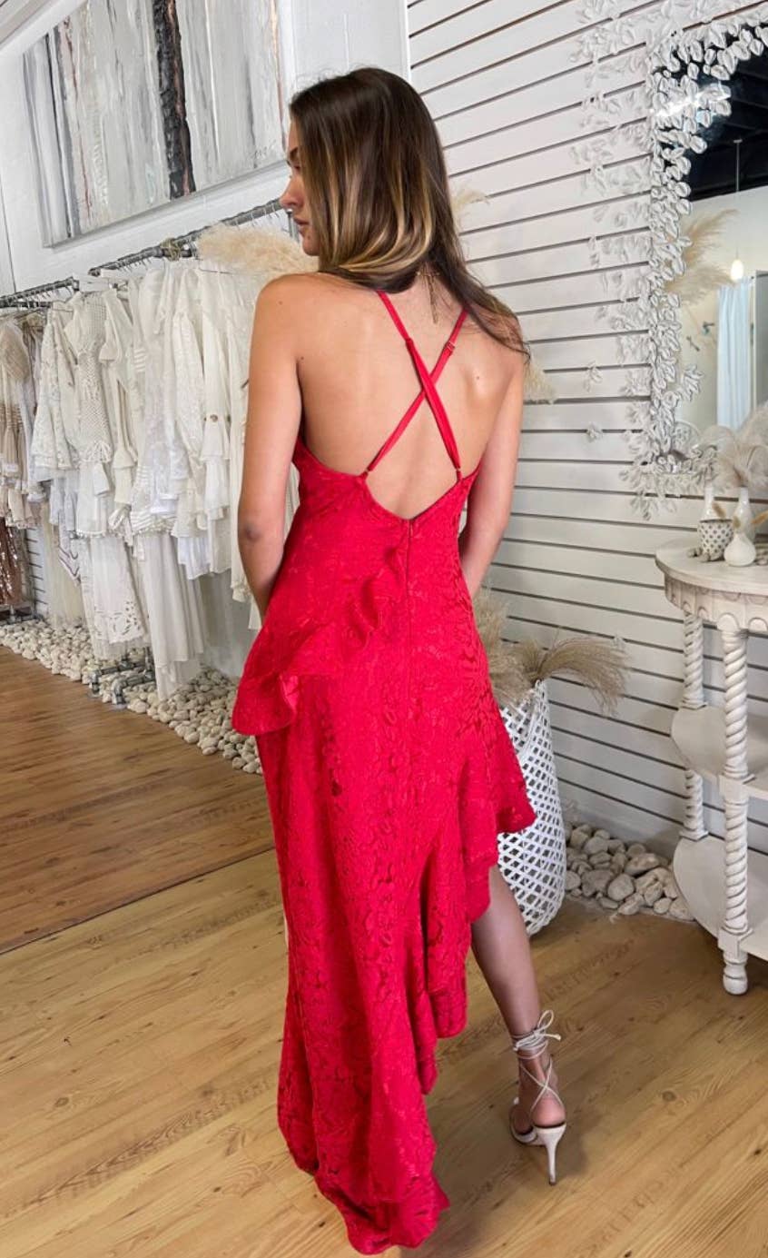 Genavieve The Label – Großhandel Kleid – Damen – Rote Spitze, Tango Abendkleid1