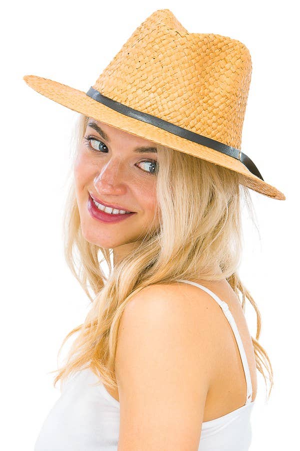 Cap Zone - Wholesale Straw Hat - Women's - Woven Travel Friendly Crush Fedora1