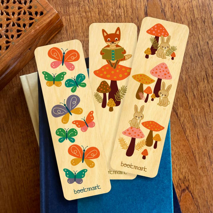 Night Owl Paper Goods - Wholesale Bookmark - Foxy Fables Wood Bookmark