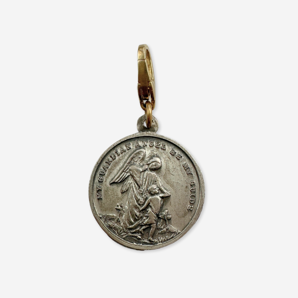 Lulu’s Petals - Wholesale Individual Charm/Pendant - Vintage aged silver Saint Michael guardian angel charm1