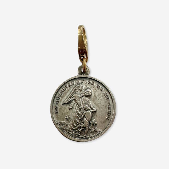 Lulu’s Petals - Wholesale Individual Charm/Pendant - Vintage aged silver Saint Michael guardian angel charm1