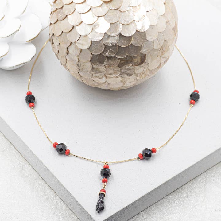 Cherie by Cherie - Wholesale Pendant/Charm Necklace - Dainty Box Azabache Necklace