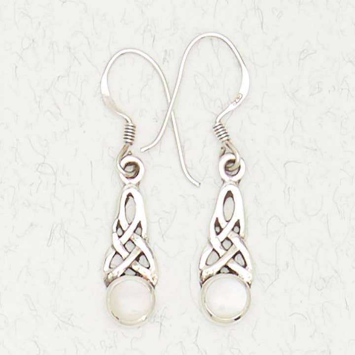 Sterling Silver Earrings - Celtic Weave with Inlay for wholesale by Nirvana LLC