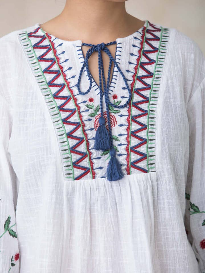 Blusa Tuin Wit voor wholesale door Kapda Casa