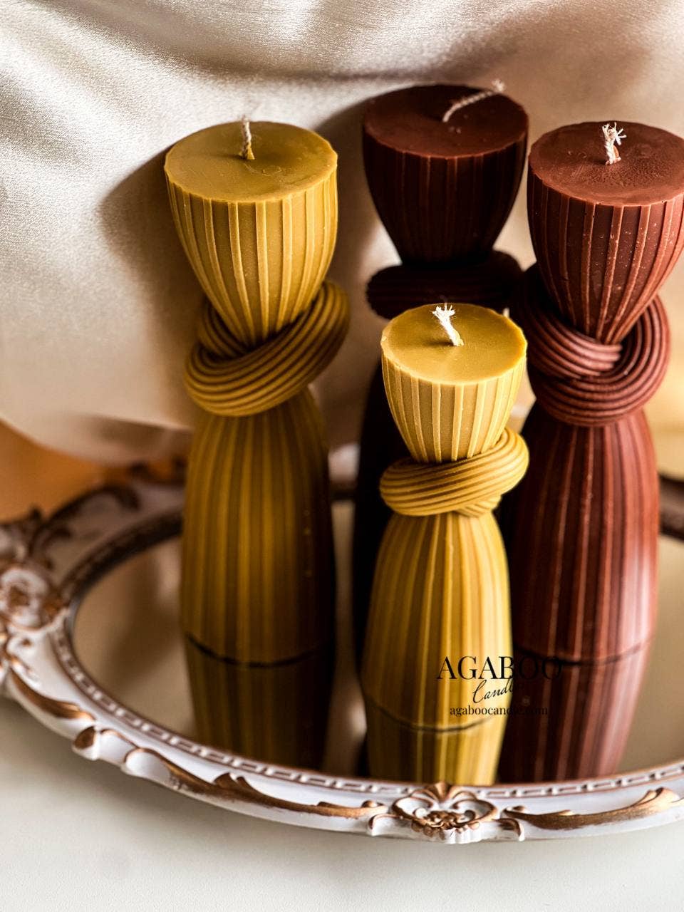 Agaboo Candle - Wholesale Pillar Candle - Knot Stripe Cylindrical Pillar Candle4