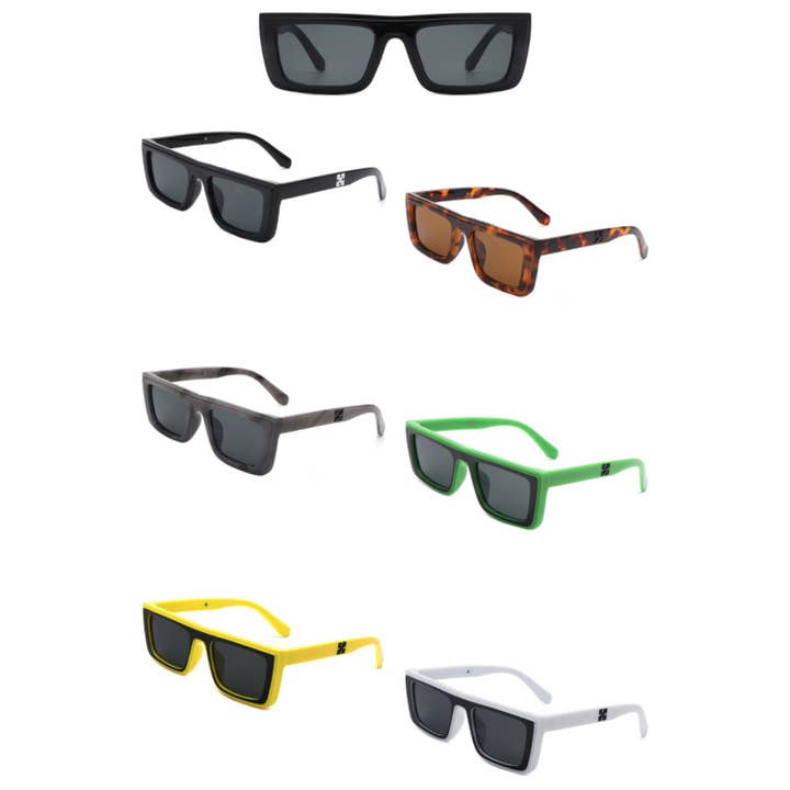 Retro Rectangle Flat Top Vintage Inspired Square Sunglasses for wholesale by Cramilo Eyewear