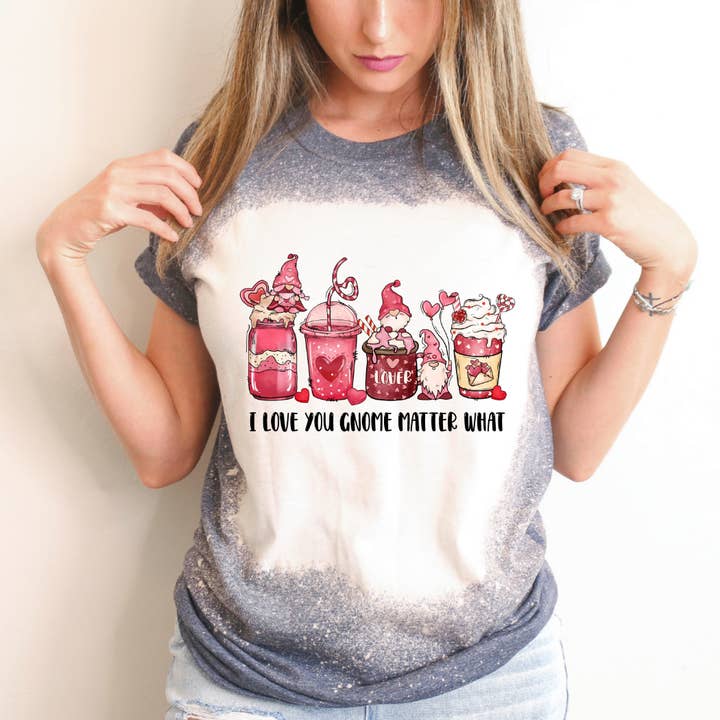 Jag älskar dig oavsett vad Alla hjärtans dag blekt t-shirt för wholesale av Hello Gorgeous Apparel