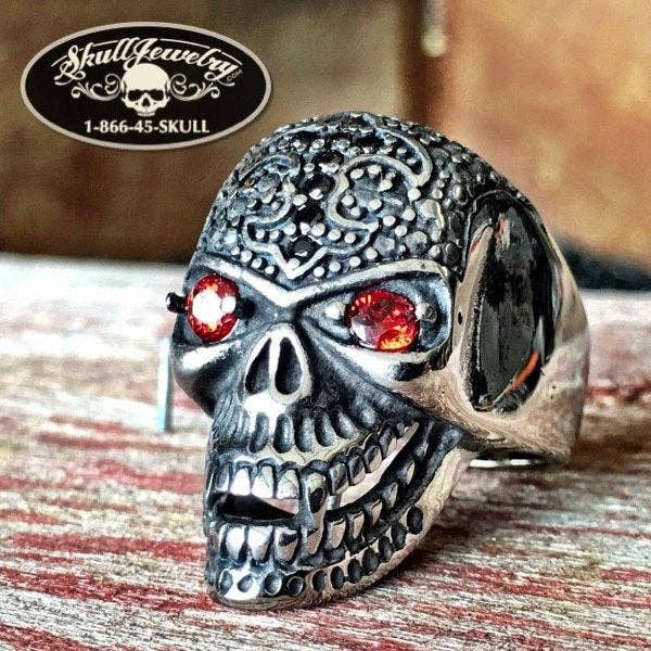 'Cross of Courage' Skull Ring (187) for wholesale by SkullJewelry.com