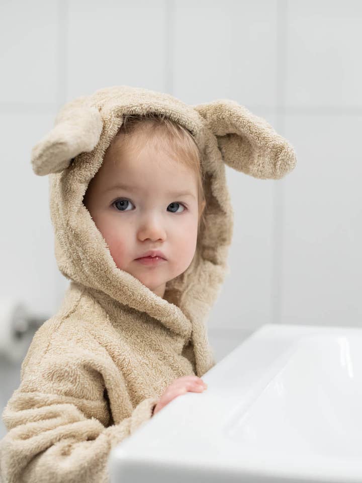 Summerville organic - Wholesale Robe - Kids - Organic Bath Robe Rabbit Sand 6-8 years1
