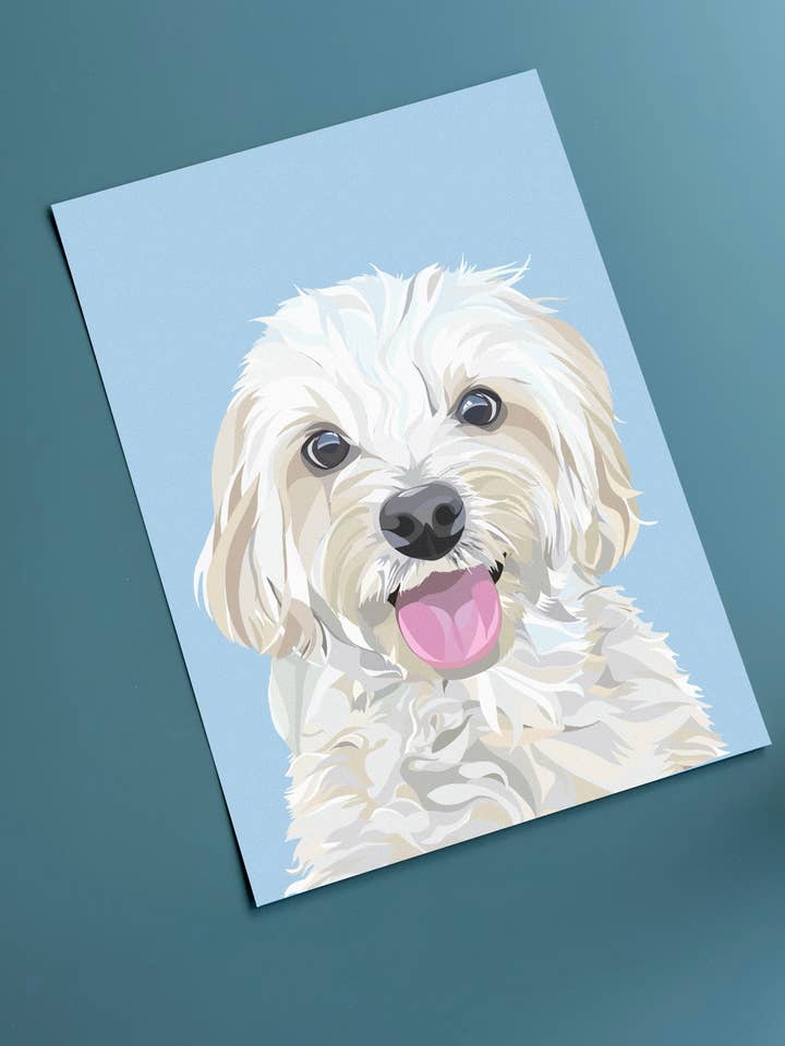 Maltipoo art print - A4 - dog illustration for wholesale by That’s Nacho Doodles