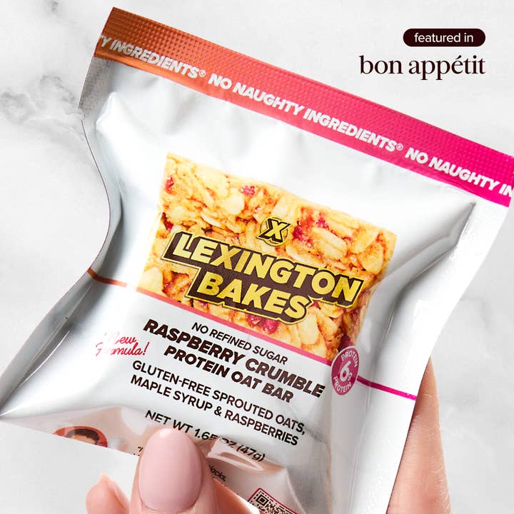 Raspberry Crumble Protein Oat Bars • 6 Pack for wholesale by LEXINGTON BAKES