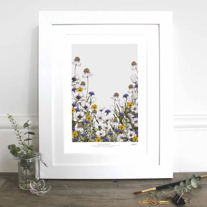 Milk & Honey 12x16" Fine Art Print for wholesale by Toasted Crumpet