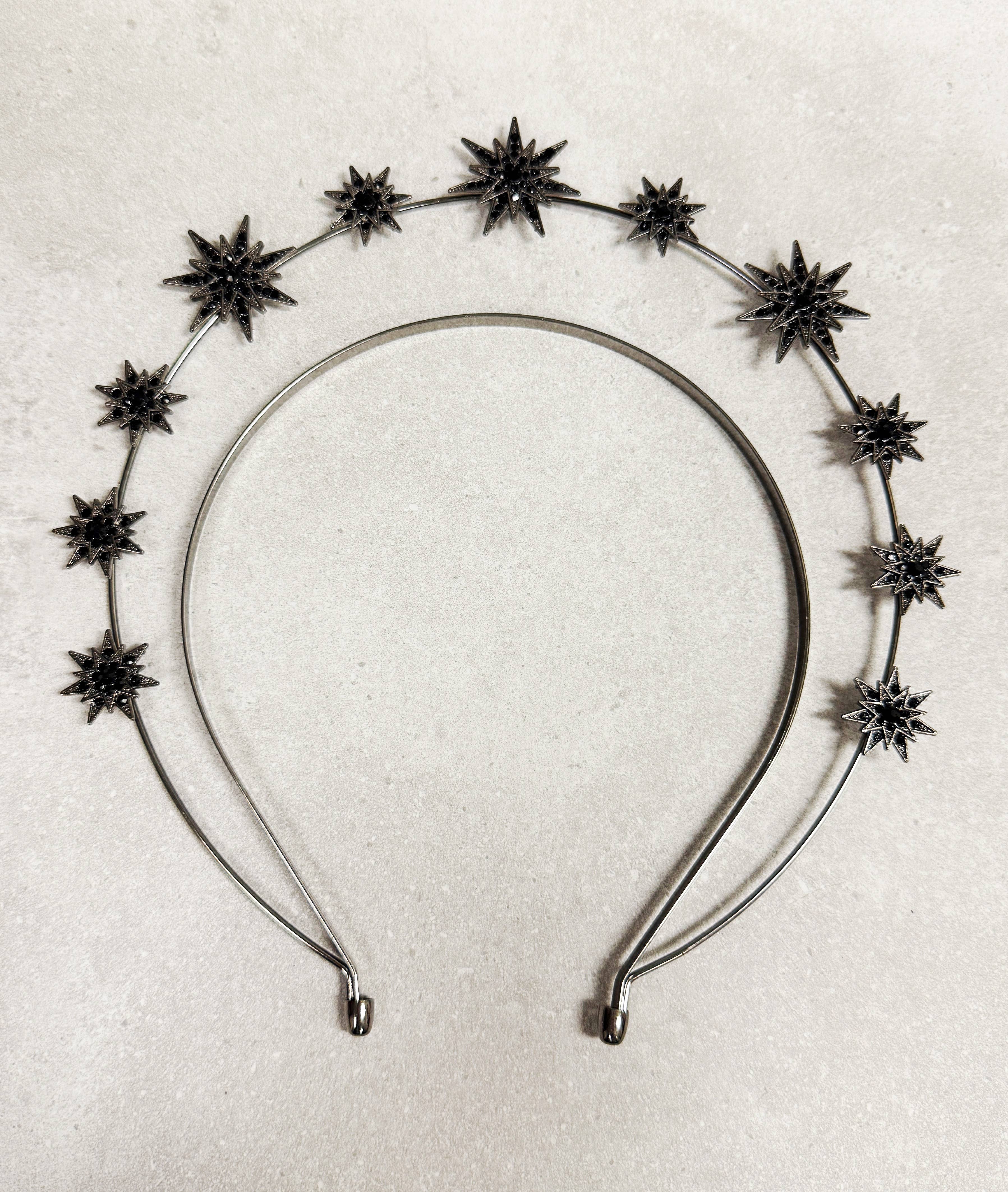 Happy Dream Gifts - Wholesale Fashion Headband - Women's - Black Stars Goddess Crown Halo Headband, Boho Headpiece2