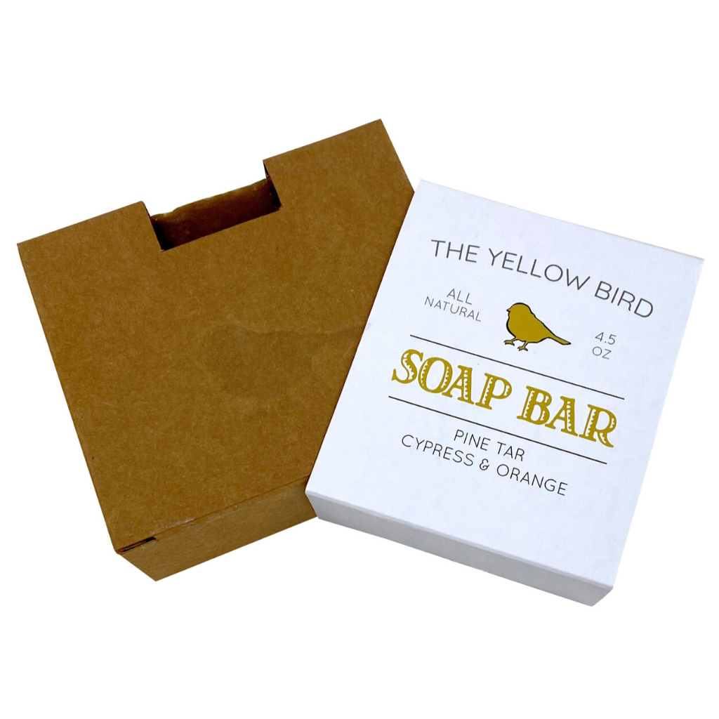 The Yellow Bird - Wholesale Zeepblok - Dennenteer, cipres, sinaasappelzeep1