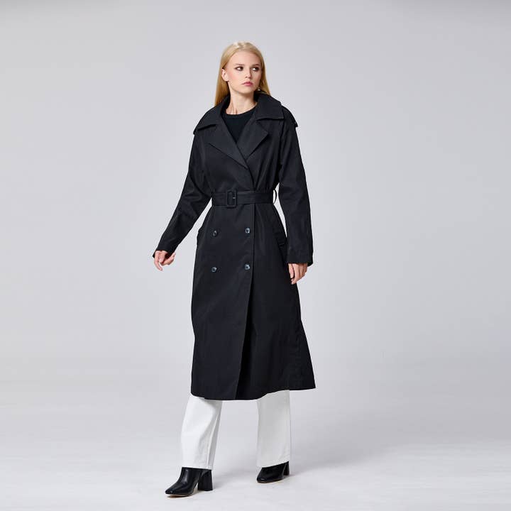 Basic double-breasted trench coat for wholesale by Smart and Joy