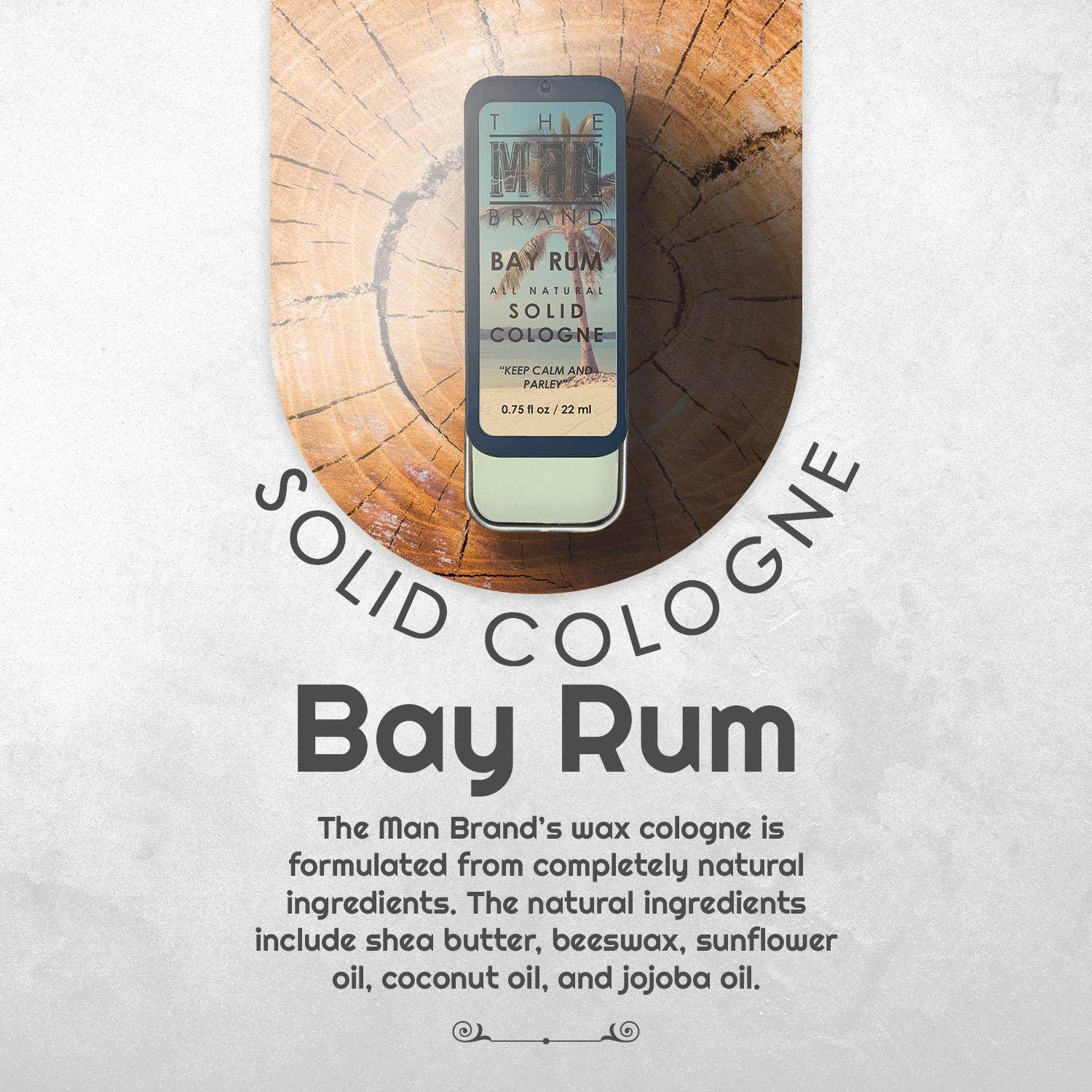 The Man Brand - Wholesale Solid Cologne - Bay Rum Solid Cologne - Vintage Slide Tin - 0.75 Ounce2
