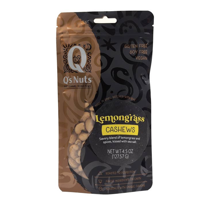 4.5 oz Lemongrass with Sea Salt Cashews for wholesale by Q's Nuts, LLC