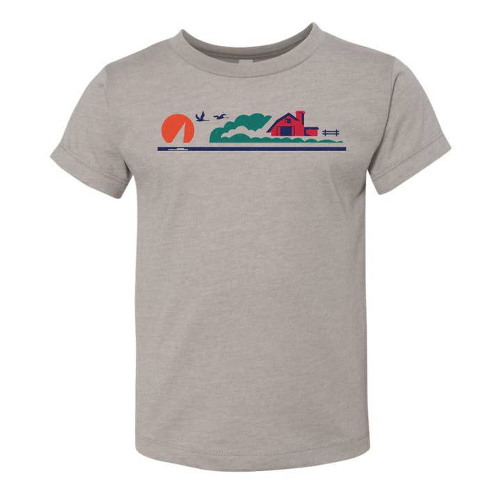 License Plate Tee. Toddler. Heather Stone. for wholesale by Up North Boutique