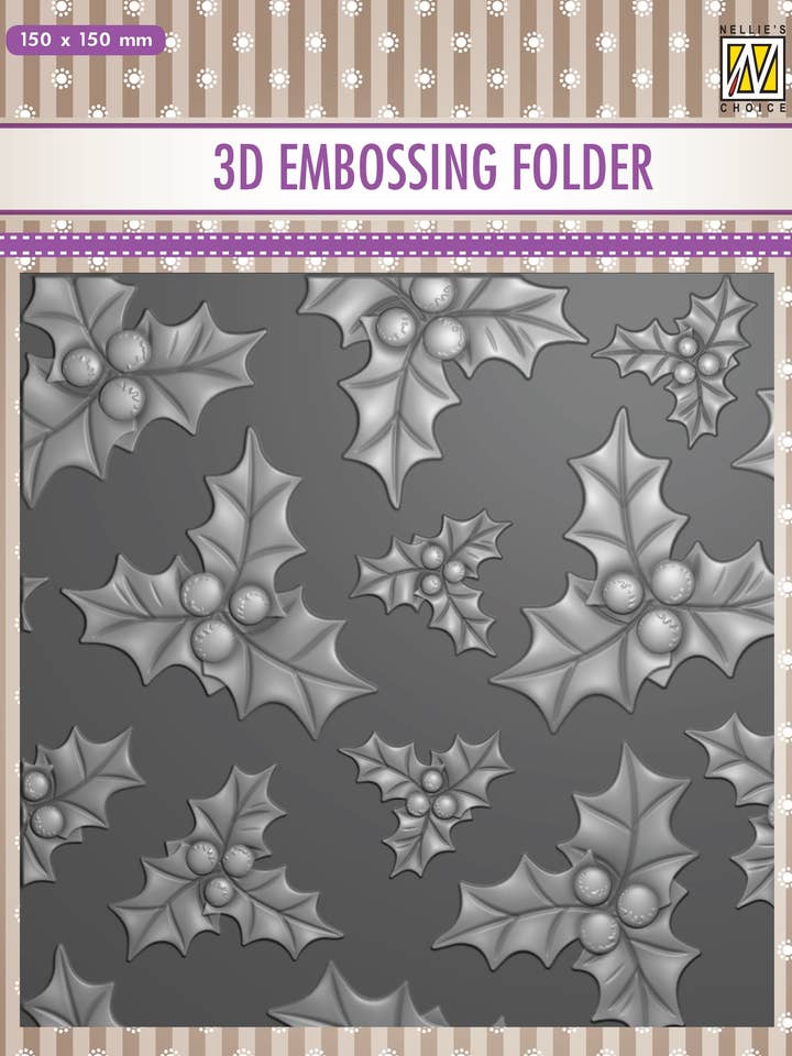 3D-Prägeschablone — Stechpalmenblätter & Beeren für den Großhandel von Ecstasy Crafts Distributing