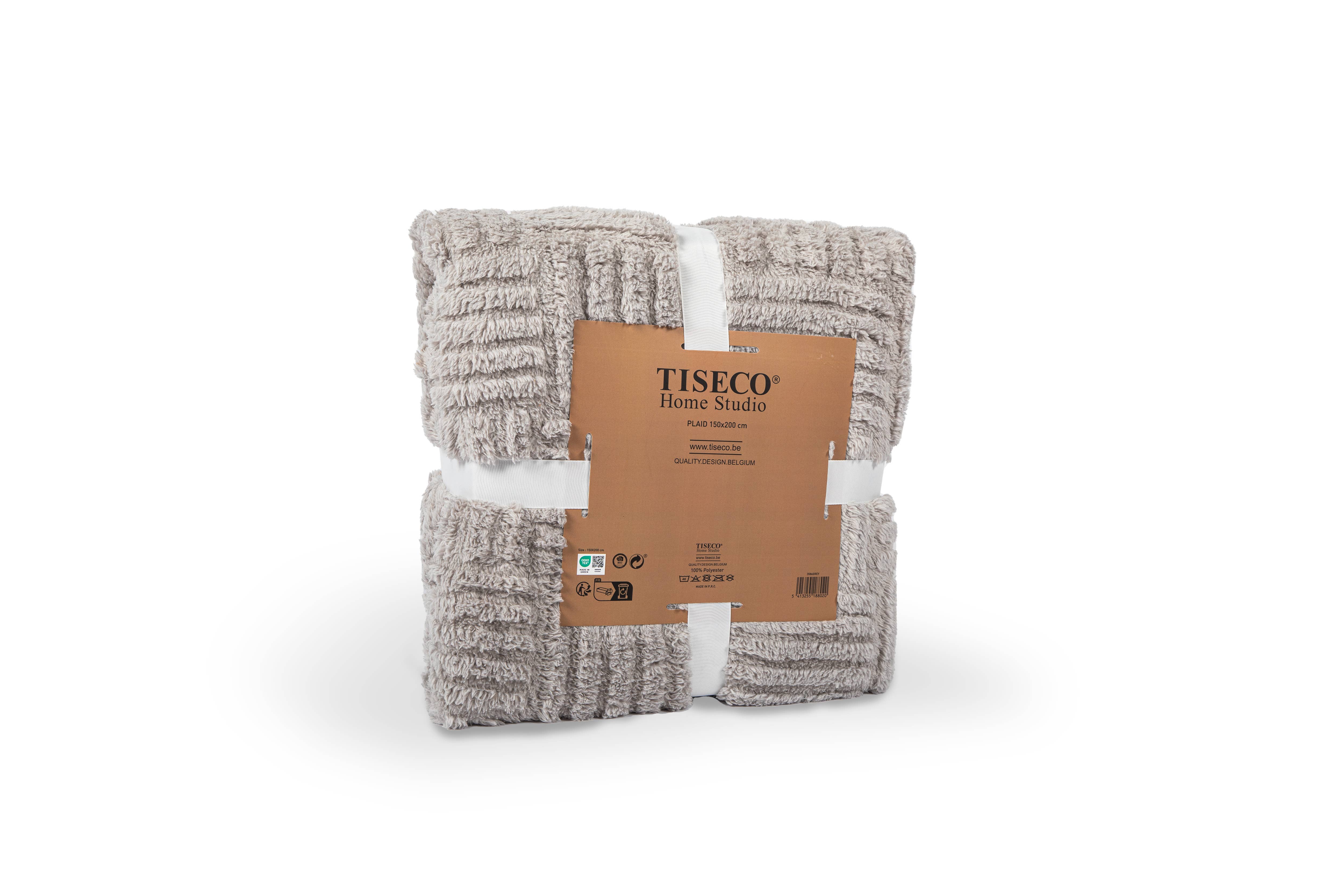 Tiseco - Wholesale Decoratiedeken - Plaid RENA met mandvlechtpatroon 150x200 cm0