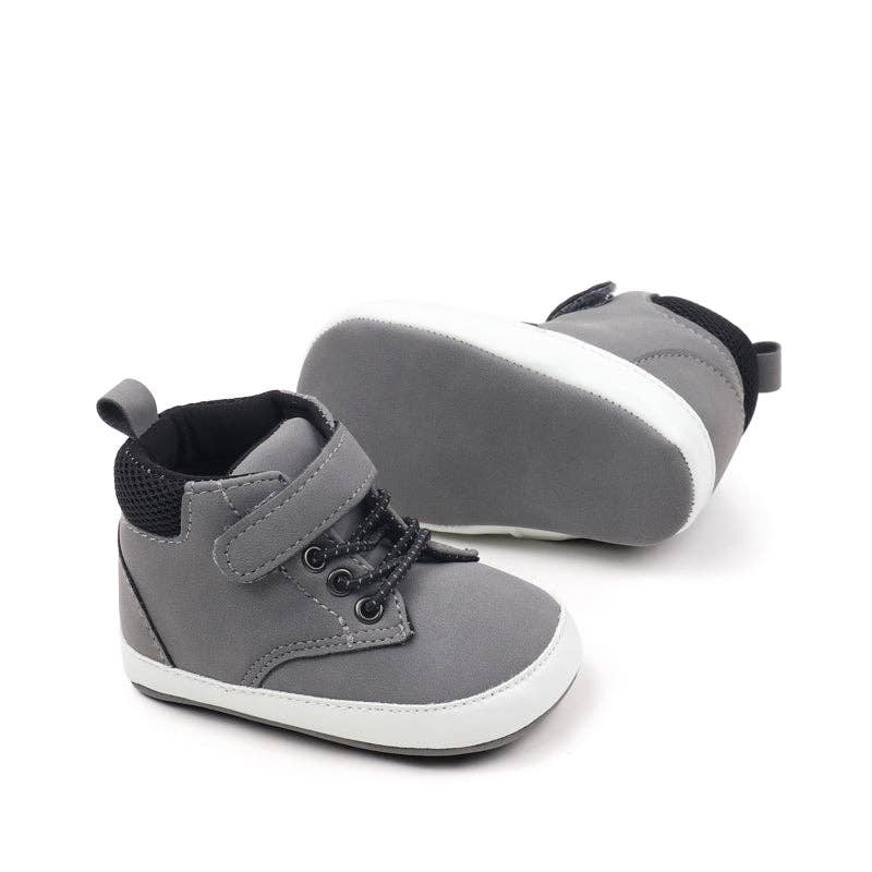 Kids Charm Online - Wholesale Lifestyle Sneakers - Kids - Gray cute boy baby shoes w/ velcro. MY3192-G3