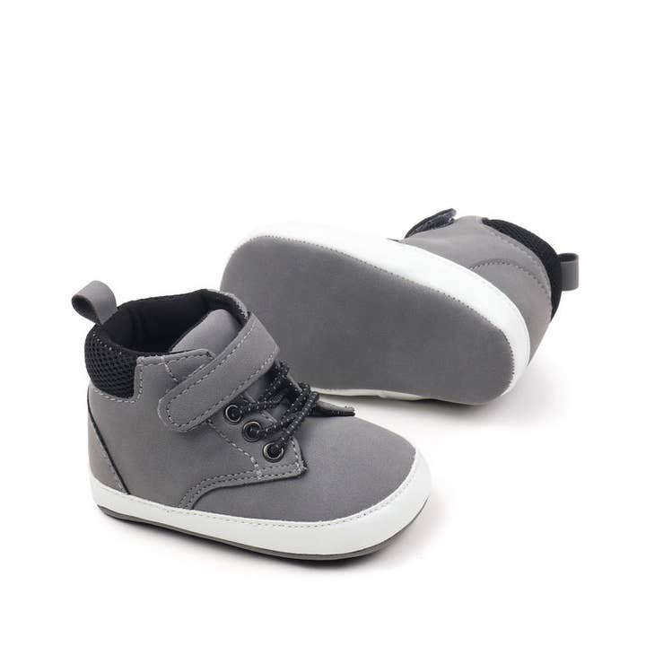 Kids Charm Online - Wholesale Lifestyle Sneakers - Kids - Gray cute boy baby shoes w/ velcro. MY3192-G3