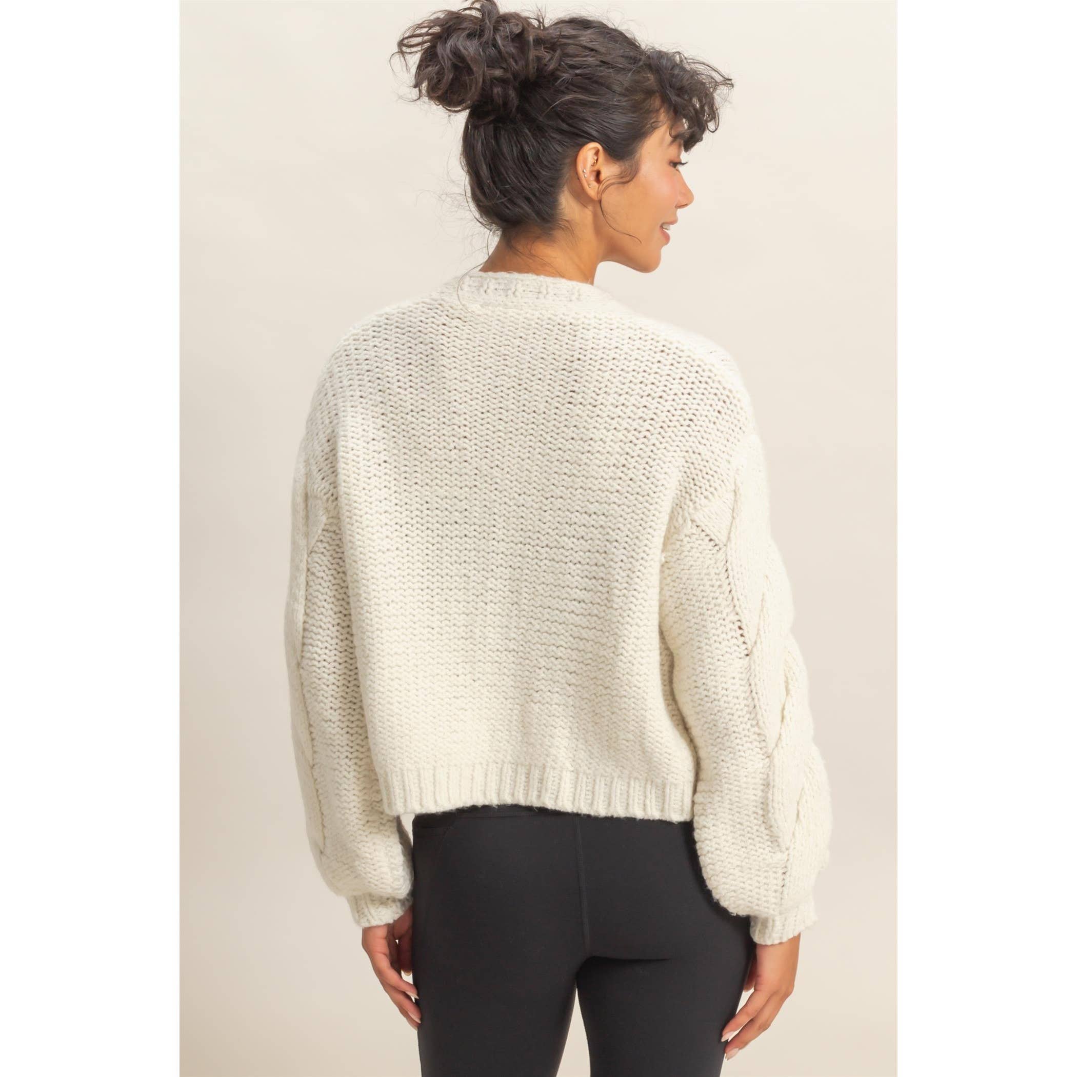 HYFVE - Wholesale Cardigan - Women's - Oversized Cable Knit Open Front Cardigan Sweater17