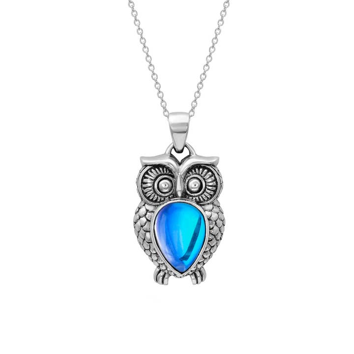 LeightWorks – wholesale Hänge-/berlockhalsband – Uggla hänge Sterling Silver Crystal smycken halsband
