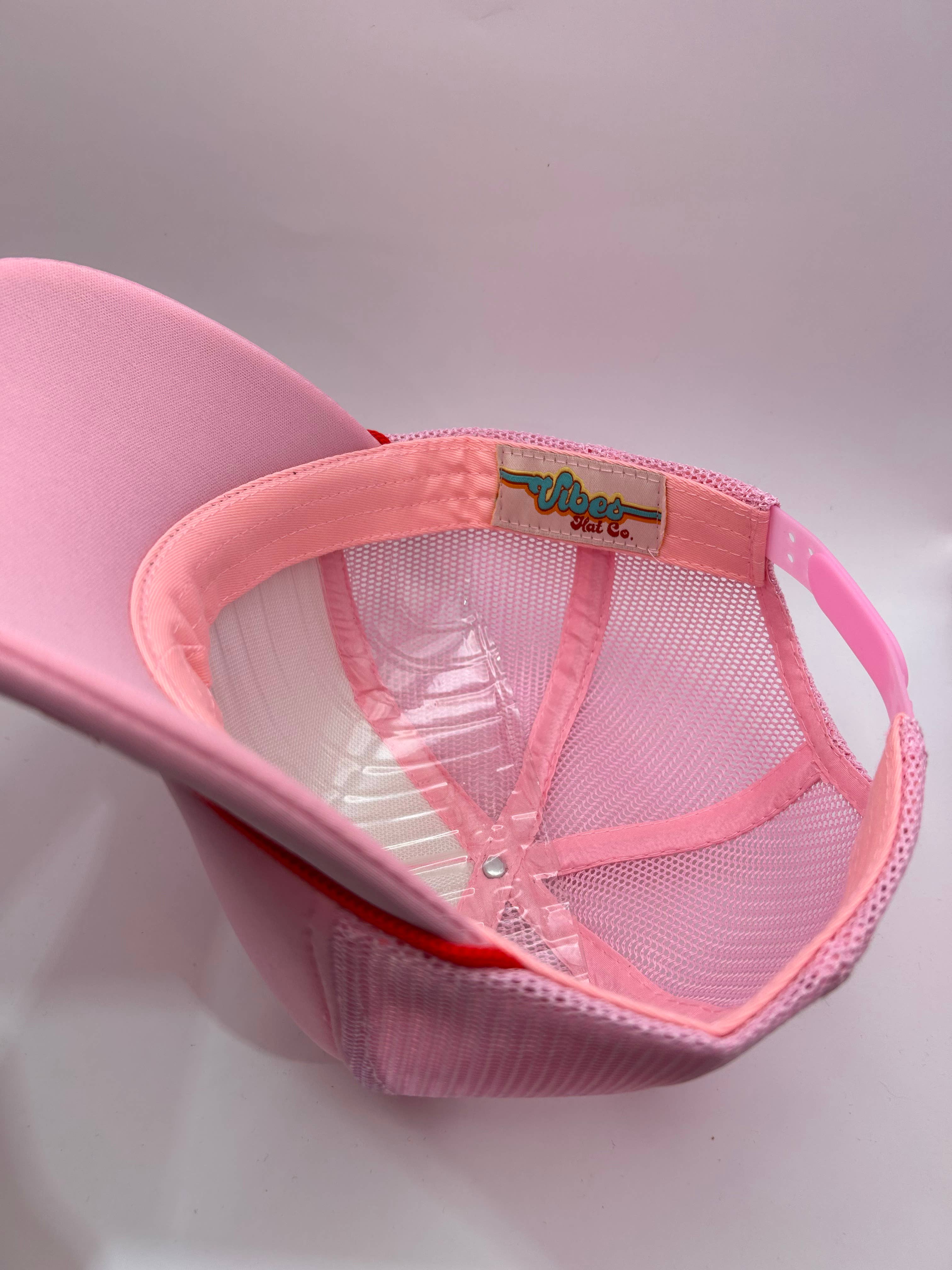 Vibes Hat Company - Wholesale Trucker Hat - Women's - Vibes Pink Captain Foam Trucker | Hat Bar | Blank Caps3