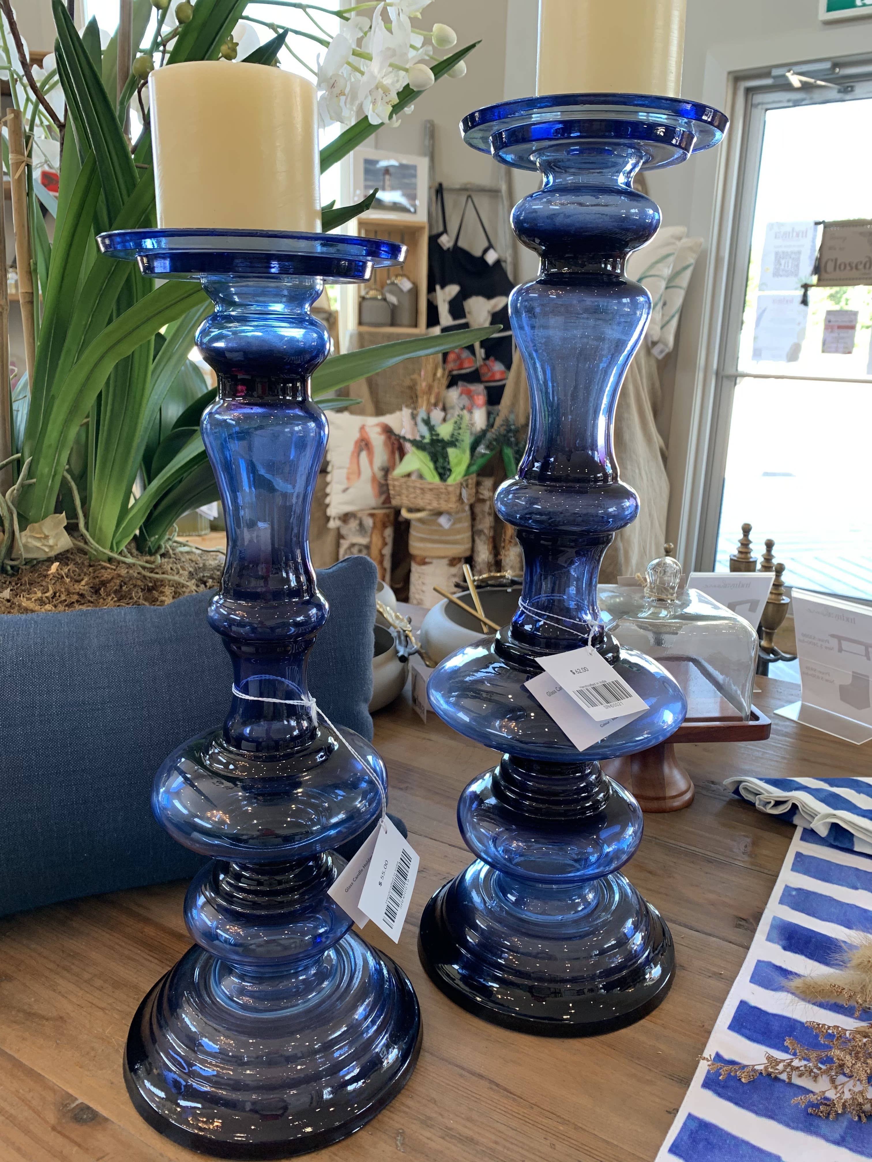 Indriya Home - Wholesale Candle Holder - Mouthblown Recycled Glass Candle Holders-2 sizes 
13