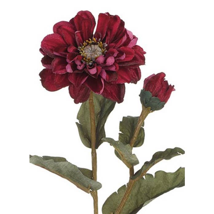 Will's Company - Wholesale Artificial Flowers - Artificial Dried Zinnia Flower Spray - 3 color options, 24"