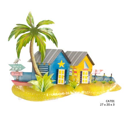 Beach Bungalows Facing Left (Yellow and Blue) for wholesale by T.I. Design