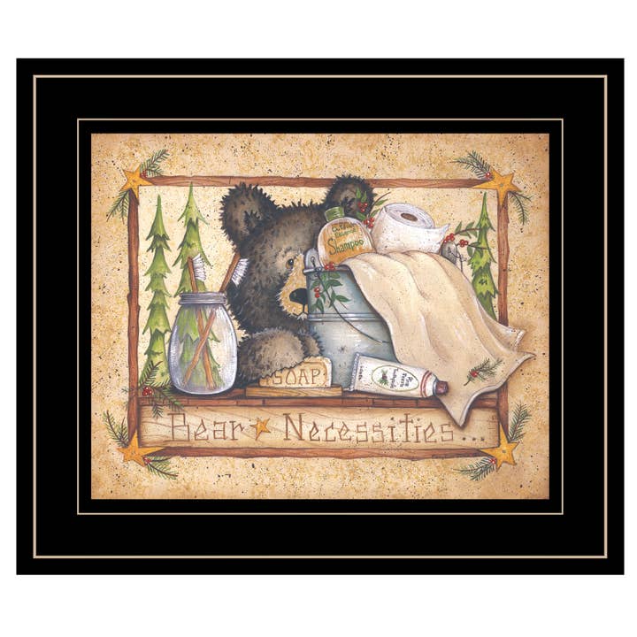 "Bear Necessities" by Mary Ann June, Print, Black Frame for wholesale by Trendy Decor 4U