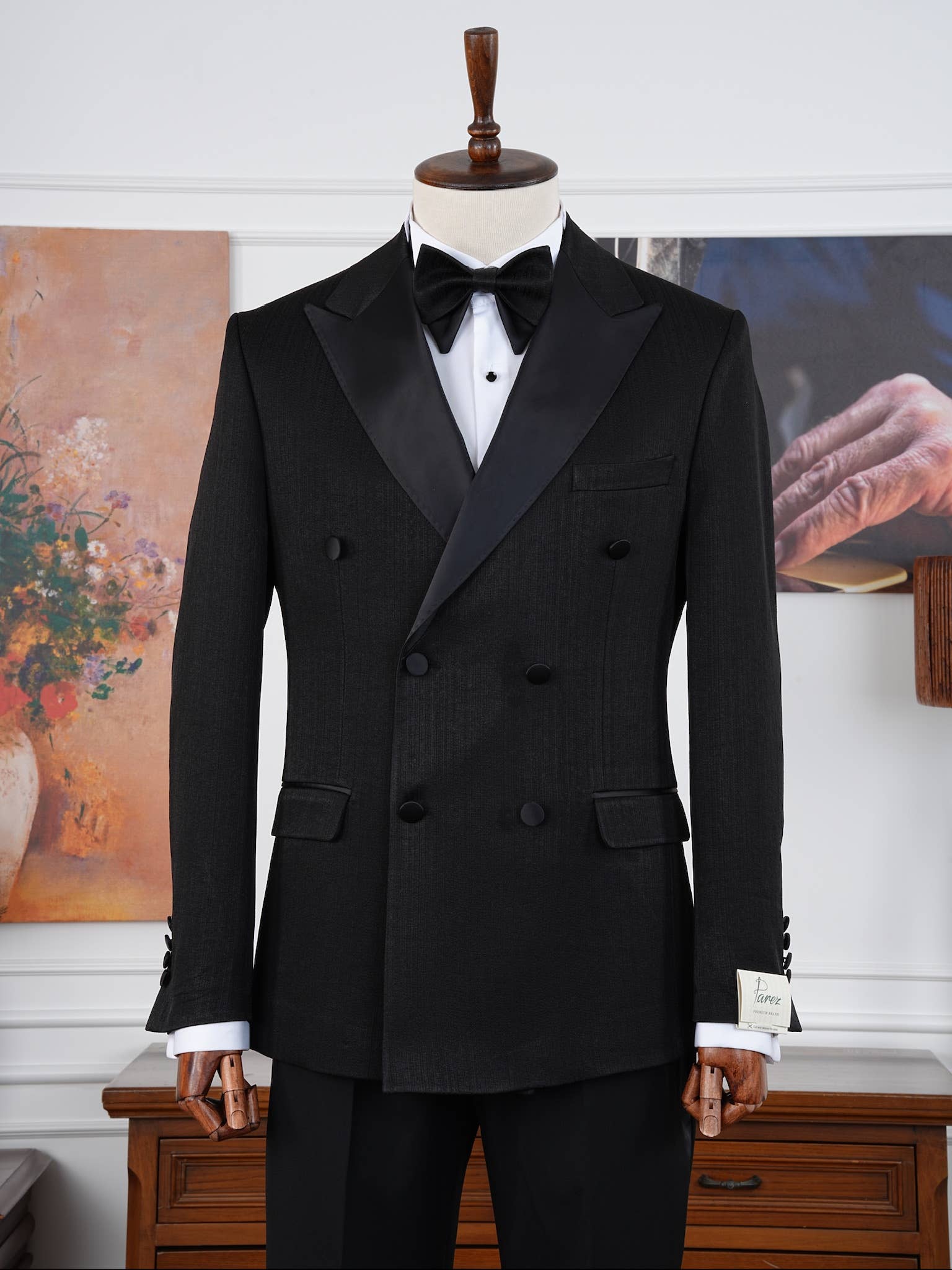 parez suits - Wholesale Tuxedo Set - Men's - The Eclipse Luxury Limited Edition black Velvet Tuxedo 3