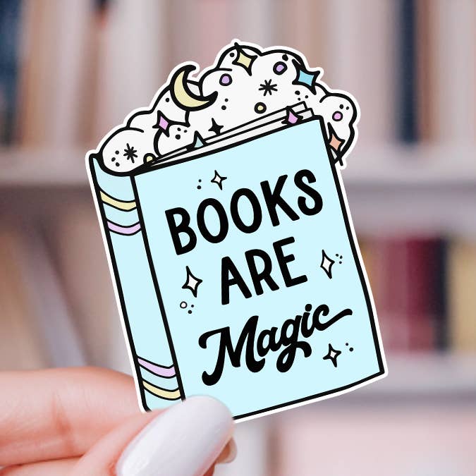 Autocollant "Les livres sont magiques" - Autocollant pour amoureux des livres pour la vente par Painted Lavender
