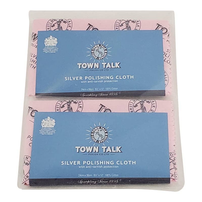 Town Talk Anti-Tarnish Silver & Brilliant Gold Polishing Cloth Set 9.5" x 12" 