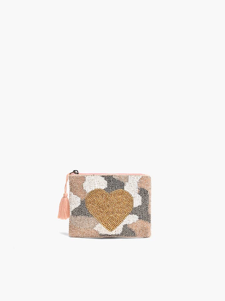 Camo Heart Mini Pouches for wholesale by America & Beyond