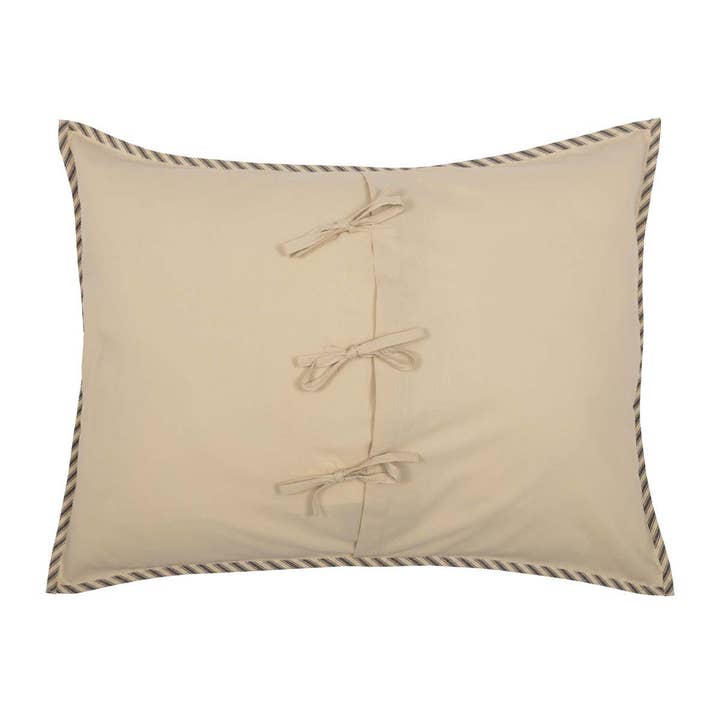 VHC Brands - Wholesale Bedding Pillowcase/Sham - Sawyer Mill Charcoal Ticking Stripe Standard Sham 21x27