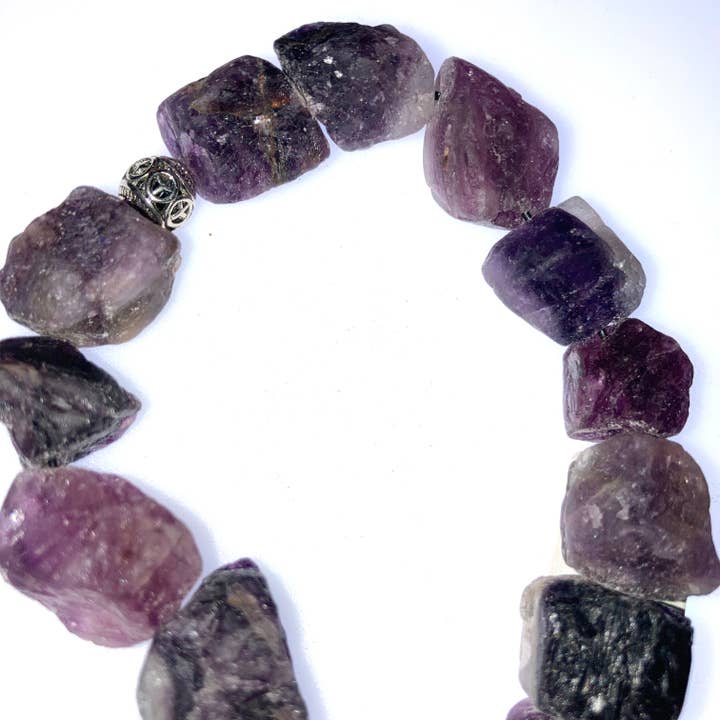 Pure Mind Bracelet - Purple fluorite Nugget bracelet for wholesale by PEACE MAKER GEMS
