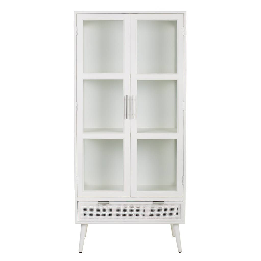 Creaciones Meng - Wholesale Cabinet - WOODEN CABINET AND WHITE GRID 72x40.5x158.5h cm2