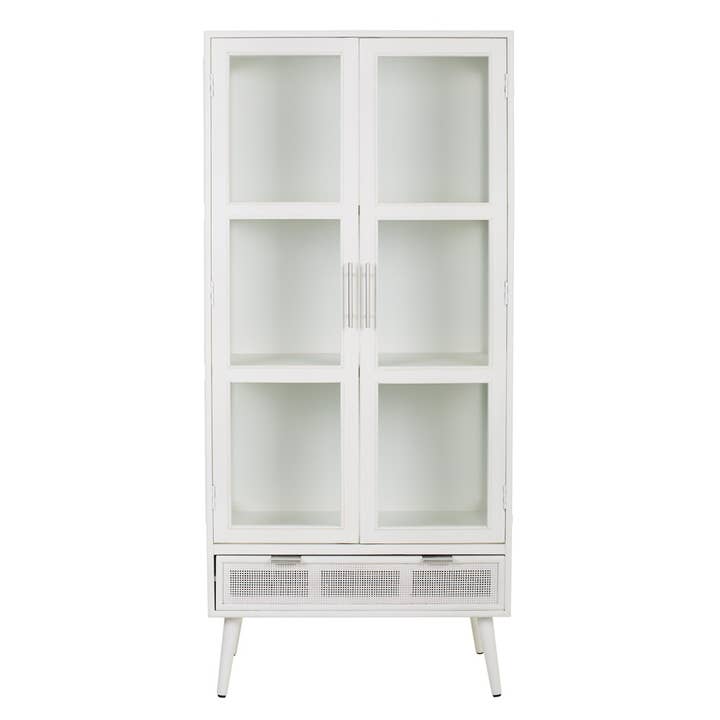 Creaciones Meng - Wholesale Cabinet - WOODEN CABINET AND WHITE GRID 72x40.5x158.5h cm2