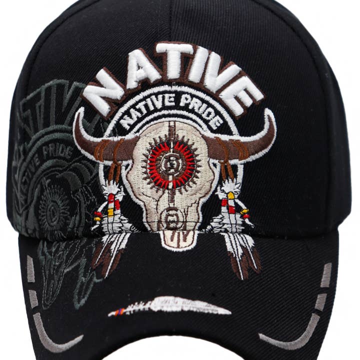 Cap Zone - Wholesale Baseball Cap - Unisex - Native Pride Tribal Longhorn Bull Baseball Cap