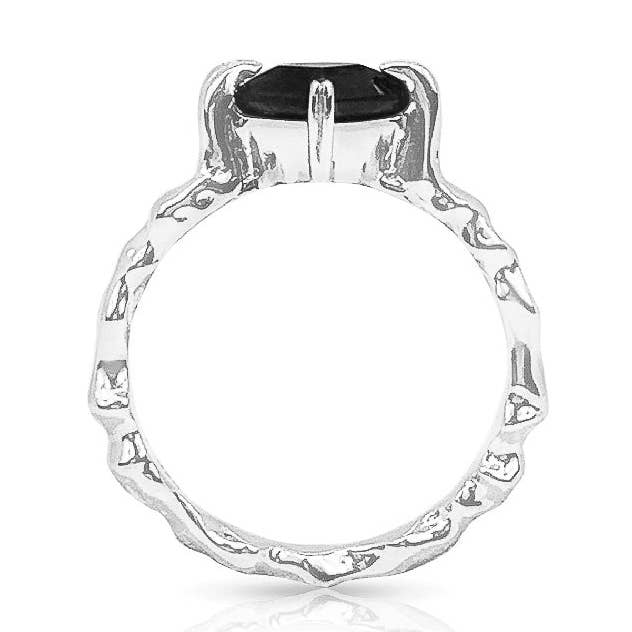 Shop Lausanne - Wholesale Cocktail/Statement Ring - Onyx Stem Ring Silver4