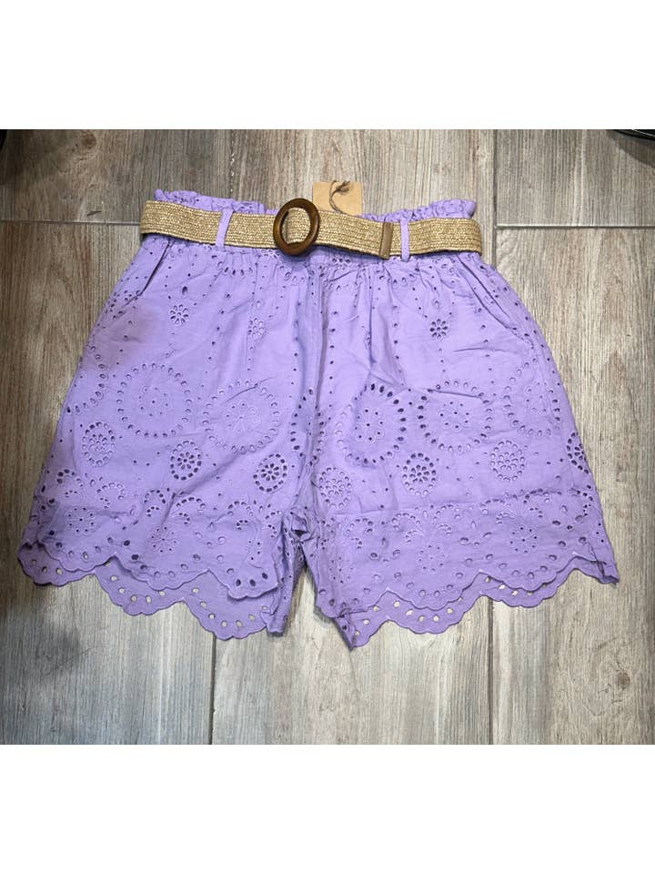 LÉA & LUC - Wholesale Shorts - Women's - Broderie anglaise shorts in 100% cotton REF. 250227