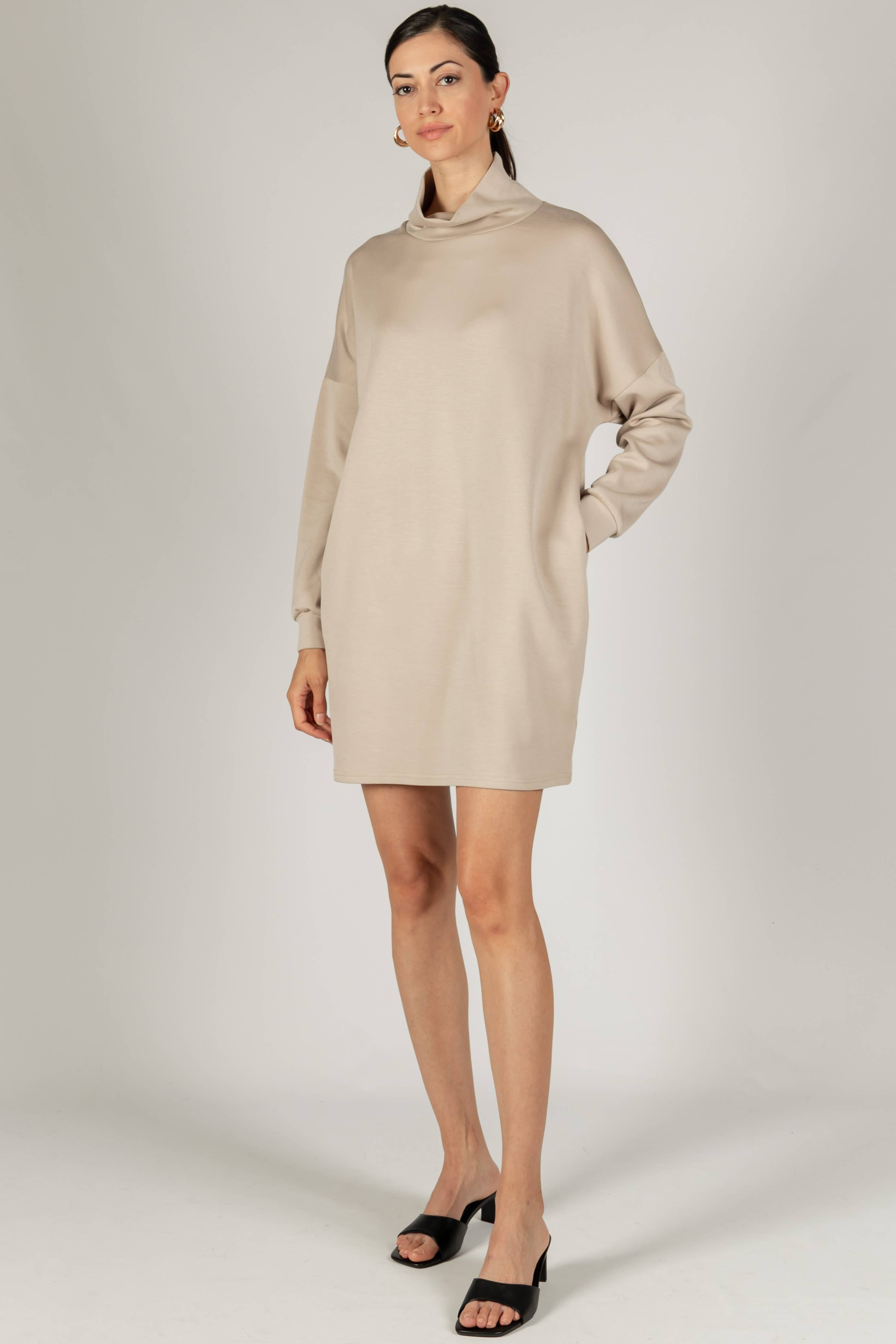 P. CILL - Vendita all'ingrosso Vestito - Donna - Abito con collo ad anello in modal color burro P. CILL18