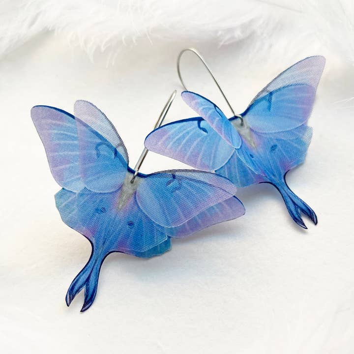 Moon Luna Moth Oorbellen voor wholesale door OhMyButterfly