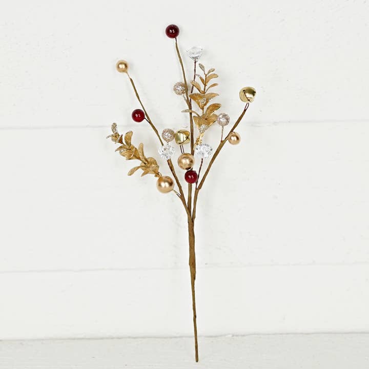 Holiday Depot Inc. - Wholesale Christmas Decoration - 32386- 32386- 14in Pick-Mix Acrylic and fancy berries with g