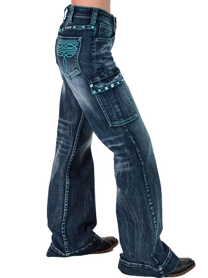Turkis ædelsten bredbenet buks for engroshandel hos Cowgirl Tuff Co. / B. Tuff Jeans