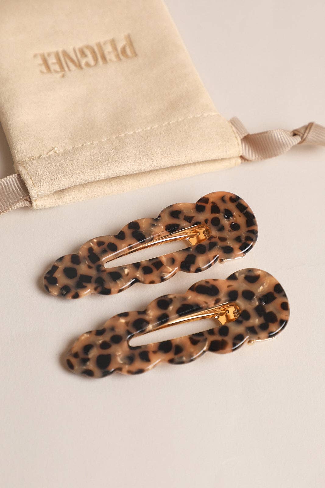 Peignee Paris - Vendita all'ingrosso Fermaglio per capelli - Donna - Fermagli Signature - Leopardo (Coppia)1
